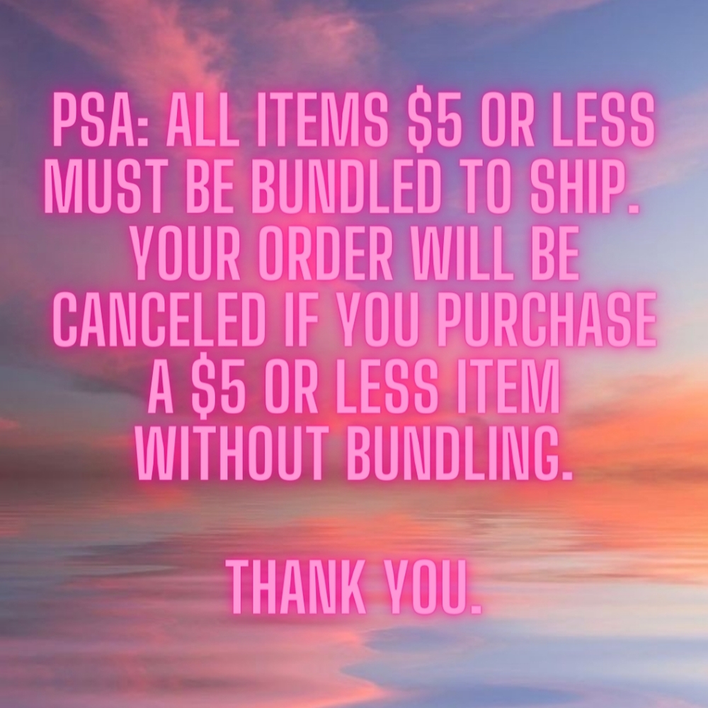 !!! All items $5 and under must be bundled !!!
